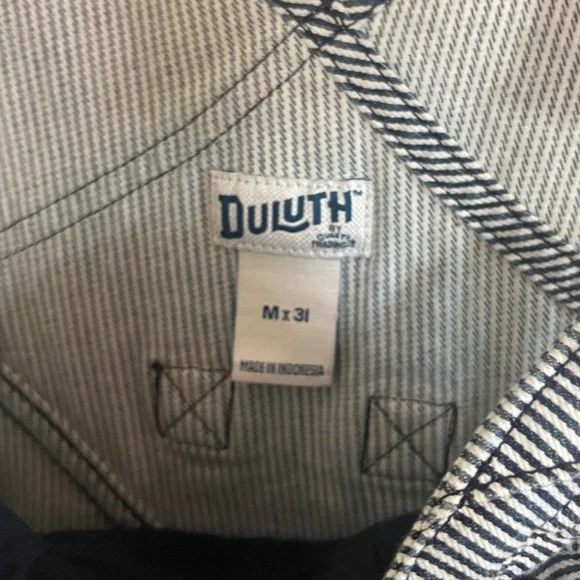 Duluth Jean striped  Overalls medium 31 - Picture 2 of 5